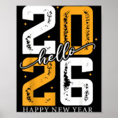 Hello 2026 Happy New Year 2026 New Year's Eve Part Poster (Voorkant)
