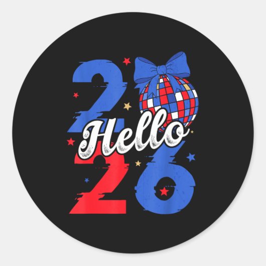 Hello 2026 Happy New Year 2026 New Year's Eve Part Ronde Sticker (Voorkant)