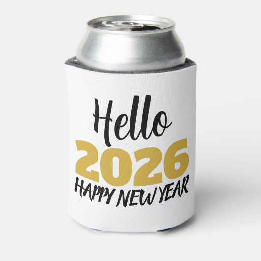 Hello 2026 Happy New Year Blikjeskoeler (Blikje Achterkant)