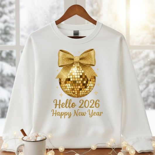  ✨ Hello 2026 Happy New Year Disco Ball T-Shirt