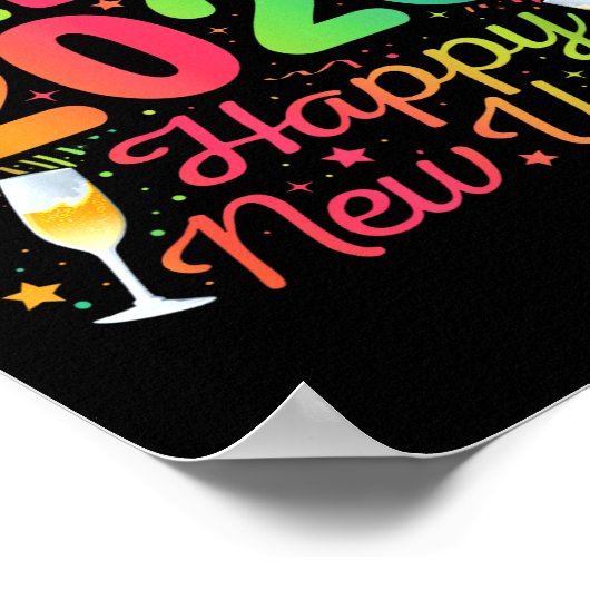 Hello 2026 Happy New Year Eve Party Countdown Fire Poster (Hoek)