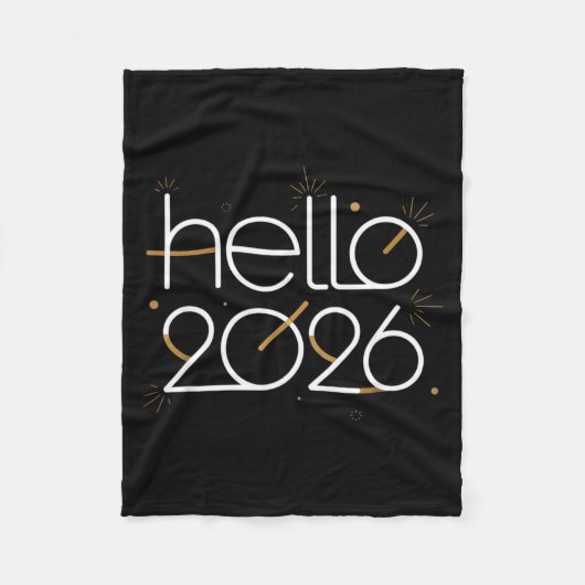 Hello 2026 Happy New Year Fireworks Celebration Fleece Deken (Voorkant)