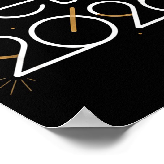 Hello 2026 Happy New Year Fireworks Celebration  Poster (Hoek)