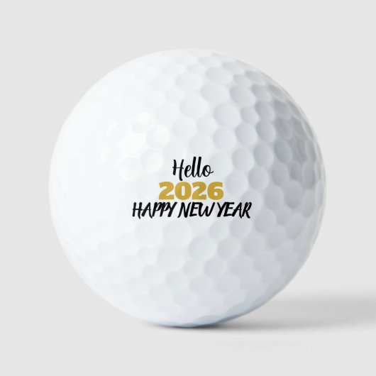 Hello 2026 Happy New Year Golfballen (Voorkant)