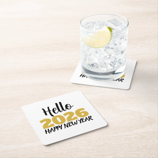 Hello 2026 Happy New Year Kartonnen Onderzetters (Insitu)