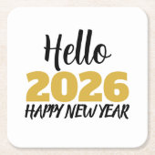 Hello 2026 Happy New Year Kartonnen Onderzetters (Voorkant)