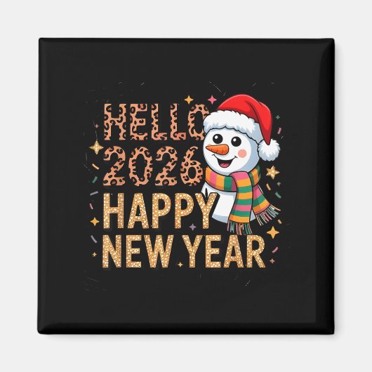 Hello 2026 Happy New Year  Magneet (Voorkant)