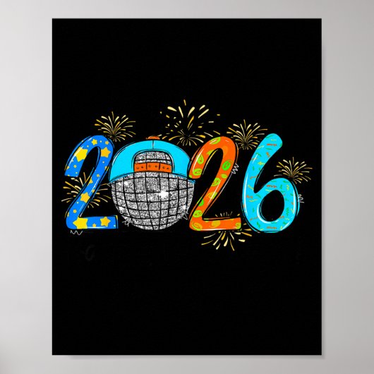 Hello 2026 Happy New Year Party Boys Kids Toddlers Poster (Voorkant)
