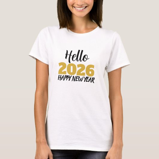 Hello 2026 Happy New Year T-shirt (Voorkant)
