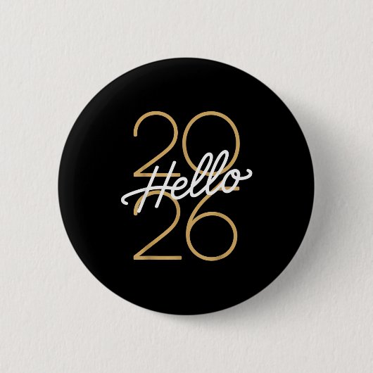 Hello 2026 New Year Celebration Eve Party Men Wome Ronde Button 5,7 Cm (Voorkant)