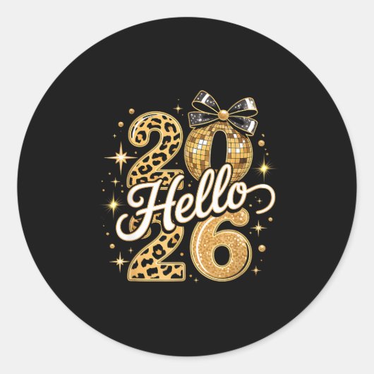 Hello 2026 New Year Party Family Matching Gift  Ronde Sticker (Voorkant)