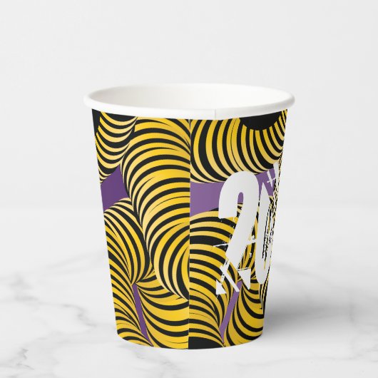 Hello 2026 New Years Trippy Bold Font Papieren Bekers (Rechts)