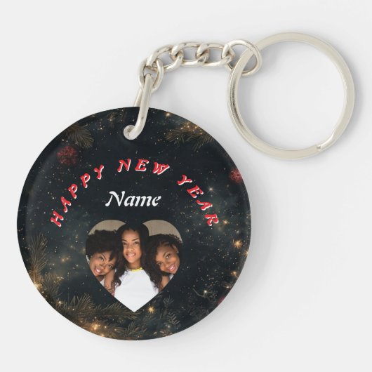 Hello 2026 Santa Claus Christmas Custom New Year  Sleutelhanger (Achterkant)