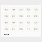 Hello 2026 Sticker – Gold Modern New Year Art (Vel)