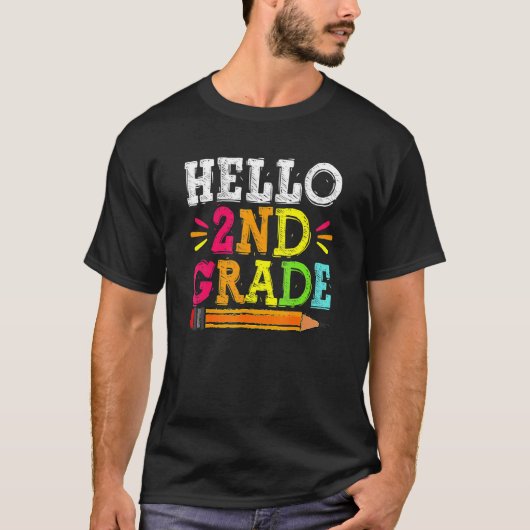 Hello 2nd Grade Back To School For Students Teach T-shirt (Voorkant)
