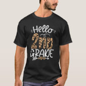 Hello 2nd Grade Leopard Teacher Students Back To S T-shirt (Voorkant)