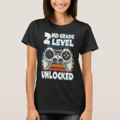 Hello 2nd Grade Level Unlocked Video Game Back to  T-shirt (Voorkant)