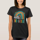 Hello 2nd Grade Rainbow for Teachers Girls Kids Fi T-shirt (Voorkant)
