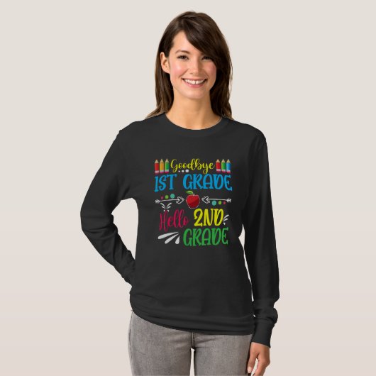 Hello 2nd Grade Teacher Student Back To School Gra T-shirt (Voorkant volledig)