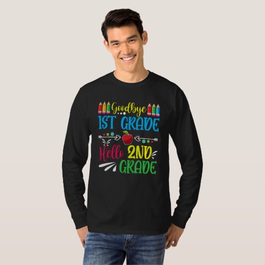 Hello 2nd Grade Teacher Student Back To School Gra T-shirt (Voorkant volledig)