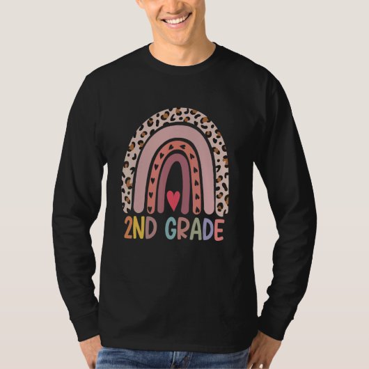 Hello 2nd Grade Teacher Student  Rainbow Back To S T-shirt (Voorkant)