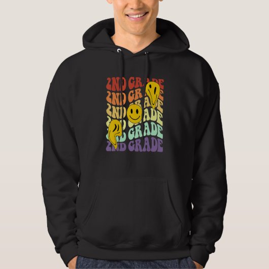 Hello 2nd Second Grade Teacher Back To School Retr Hoodie (Voorkant)