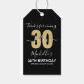 Hello 30! Funny 30th birthday with Golden glitter Cadeaulabel (Voorkant)