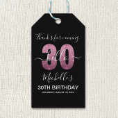 Hello 30! Funny 30th birthday with Pink glitter Cadeaulabel