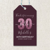 Hello 30! Funny 30th birthday with Pink glitter Cadeaulabel