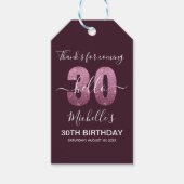 Hello 30! Funny 30th birthday with Pink glitter Cadeaulabel (Voorkant)