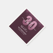 Hello 30! modern 30th birthday with Pink glitter Servet (Hoek)