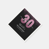Hello 30! modern 30th birthday with Pink glitter Servet (Hoek)