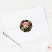 hello 30 Personalized 30th birthday glitter stripe Ronde Sticker (Envelop)