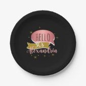 hello 30 Stylish Personalized 30th birthday Papieren Bordje (Voorkant)