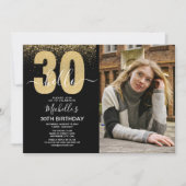 Hello 30 years - Modern Birthday with photo Kaart (Voorkant)