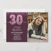 Hello 30 years - Modern Birthday with photo Kaart (Voorkant)