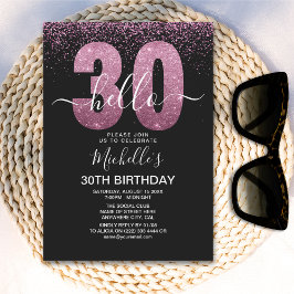 Hello 30 years modern birthday with photo kaart