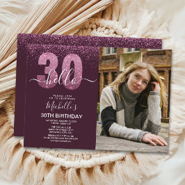 Hello 30 years - Modern Birthday with photo Kaart