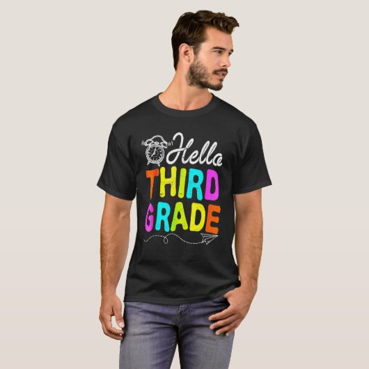 Hello 3rd Grade First Day Of School  Back To Schoo T-shirt (Voorkant volledig)