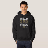 Hello 3rd Grade Leopard Print Third Grade Teacher Hoodie (Voorkant volledig)