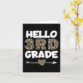 Hello 3rd Grade Leopard Print Third Grade Teacher Kaart (Gele Bloem)