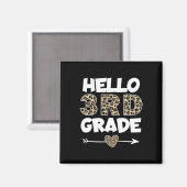 Hello 3rd Grade Leopard Print Third Grade Teacher Magneet (Voorkant / Achterkant)
