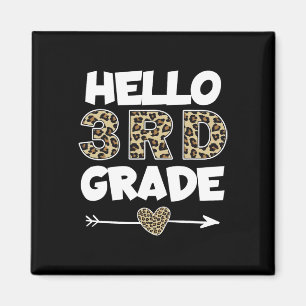 Hello 3rd Grade Leopard Print Third Grade Teacher Magneet