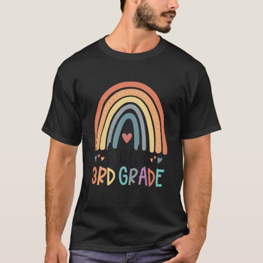 Hello 3rd Grade Rainbow Back To School Teacher T-shirt (Voorkant)