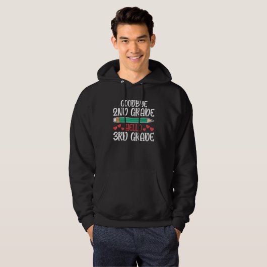 Hello 3rd Grade Teacher Student Back To School Gra Hoodie (Voorkant volledig)