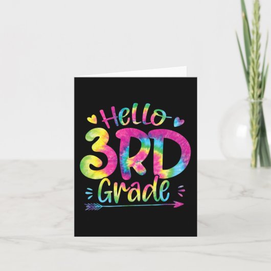 Hello 3rd Grade Teachers Stutanden Tie Dye Back To Kaart (Voorkant)