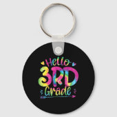 Hello 3rd Grade Teachers Stutanden Tie Dye Back To Sleutelhanger (Voorkant)