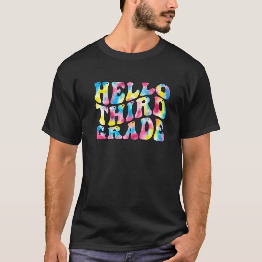 Hello 3rd Third Grade Teacher Back To School Retro T-shirt (Voorkant)