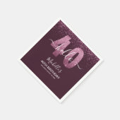 Hello 40! Modern 40th birthday with Pink glitter Servet (Hoek)