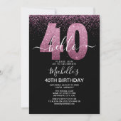 Hello 40 years modern birthday with photo kaart (Voorkant)